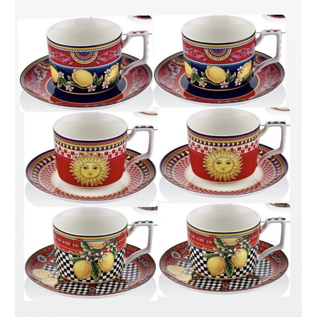 La madore Joy Carmen Porselen 6 lı Çay ve Nescafe Fincan Seti